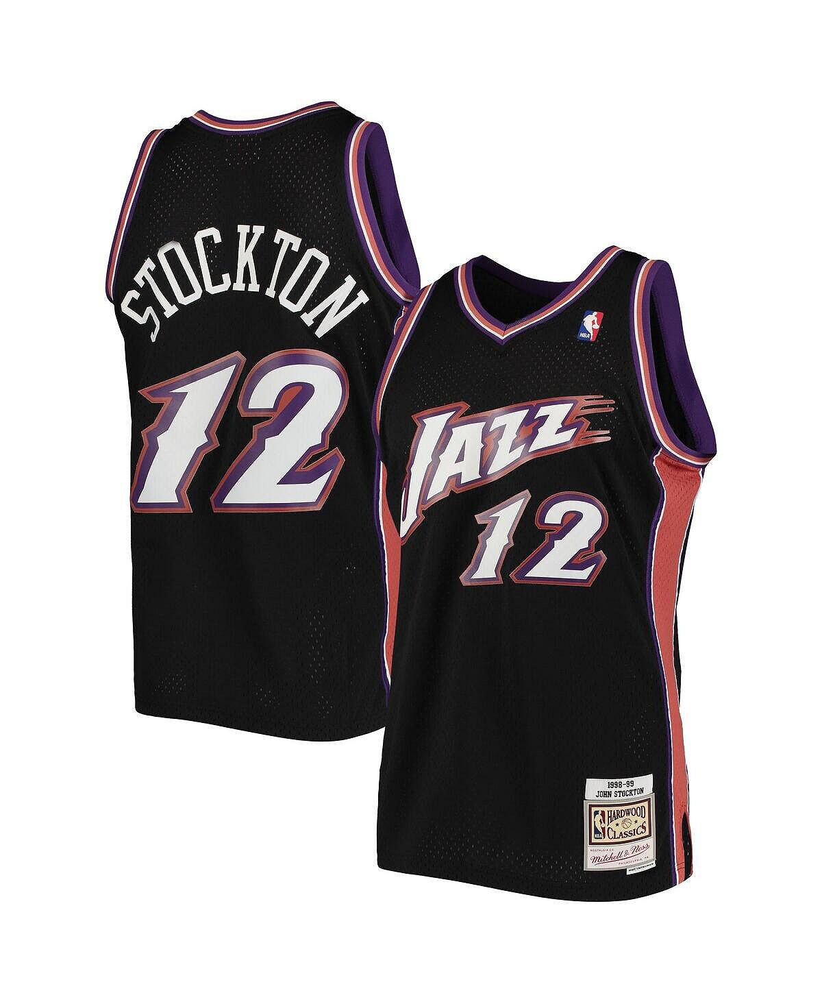 

Мужское джерси John Stockton Black Utah Jazz Hardwood Classics 1996-97 Swingman Mitchell & Ness