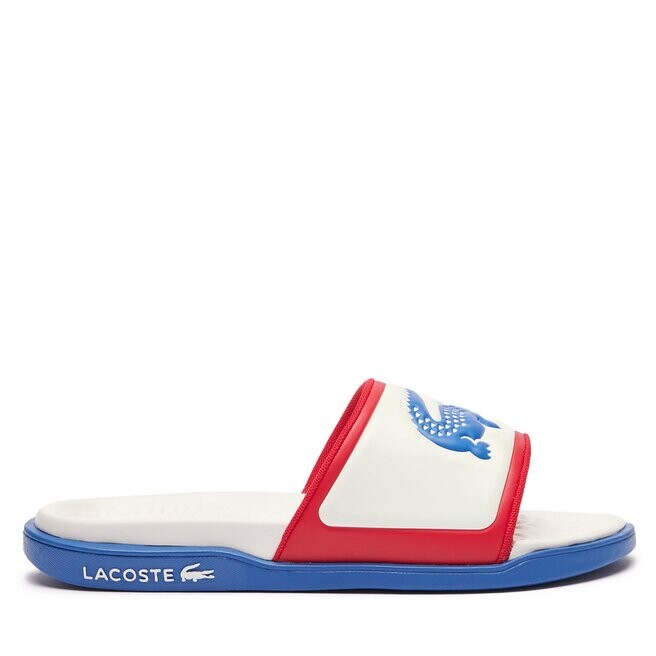 Шлепанцы Lacoste Serve Slide 747CMA0014 Off Wht/Blu/Red W1B, экрю