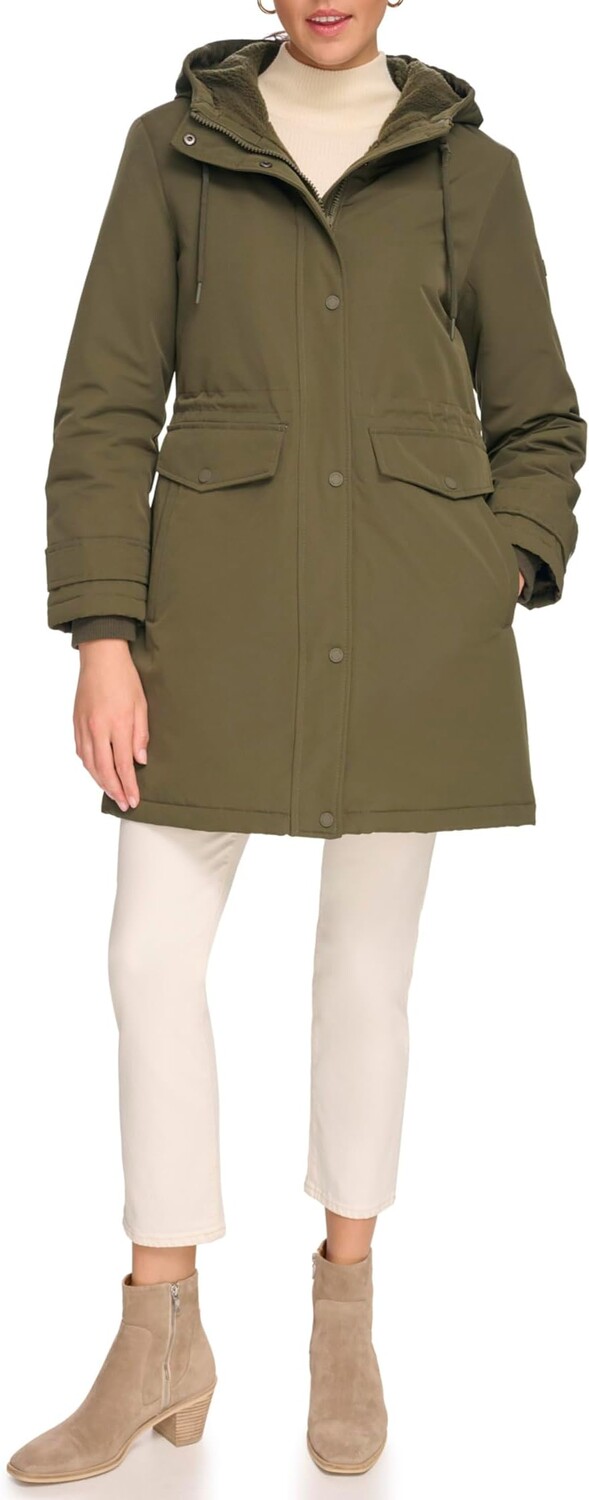 

Парка Parka with Faux Sherpa Hood Calvin Klein, цвет Olivine