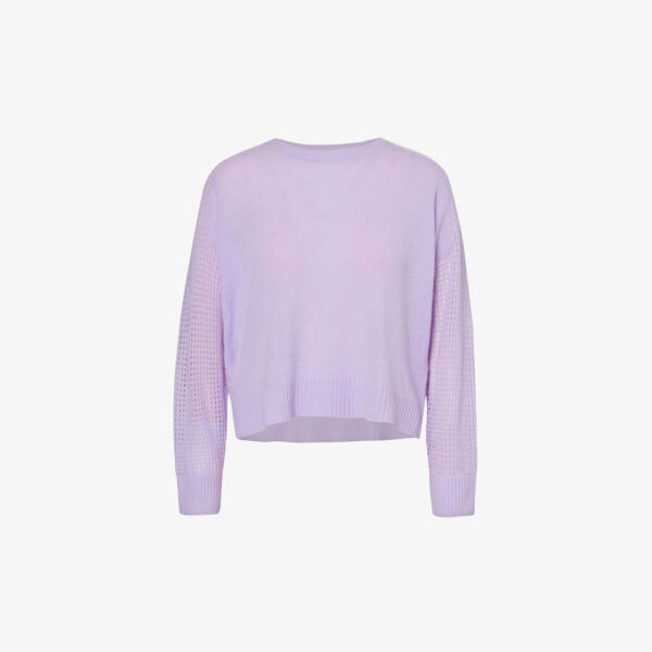 

Кашемировый джемпер с ажурной строчкой Riley 360 Cashmere, цвет orchid