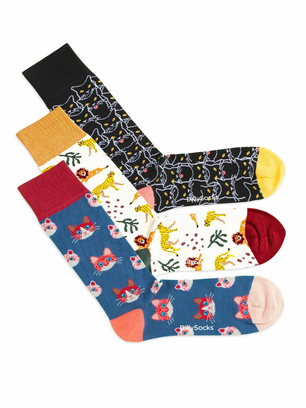 

Носки Dillysocks Cat Lover Pack - Kitty Chat - Cats of Prey - Sky Kitten, смешанные цвета