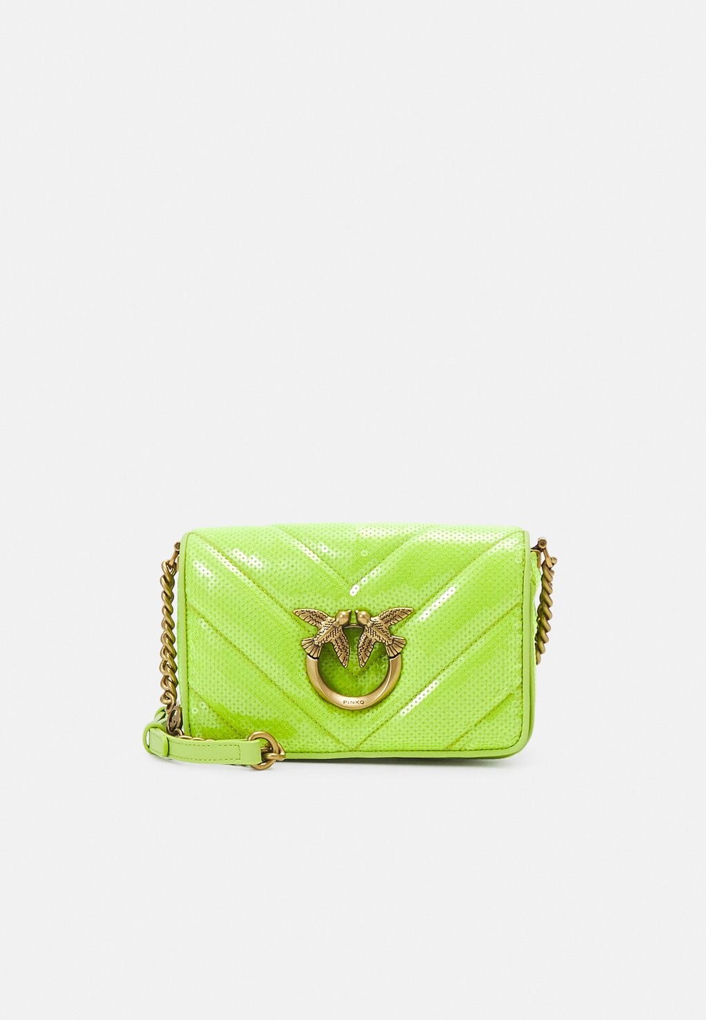 

Сумка на плечо Love Click Mini Sequins Pinko, цвет giallo cedro/antique gold-coloured