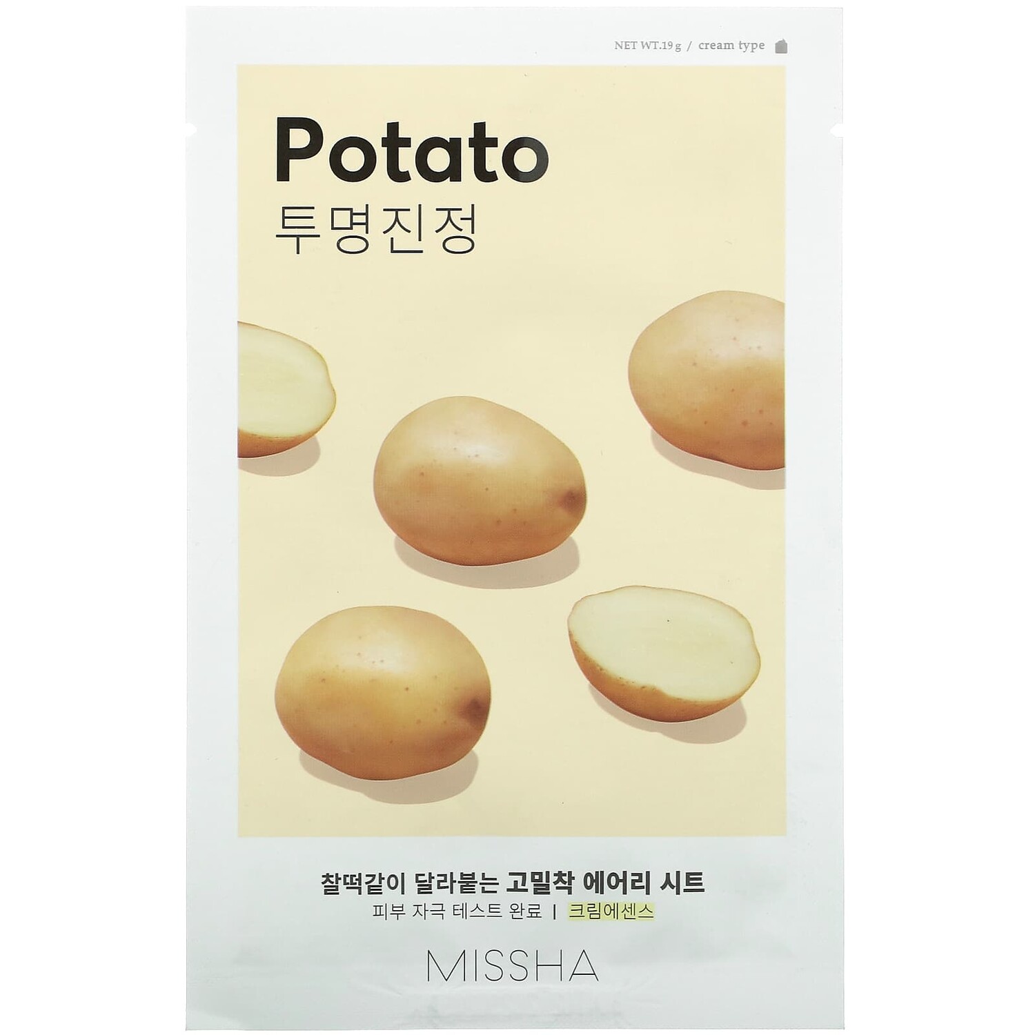 

Тканевая маска Airy Fit, с картофелем, 1 шт., 19 г, Missha