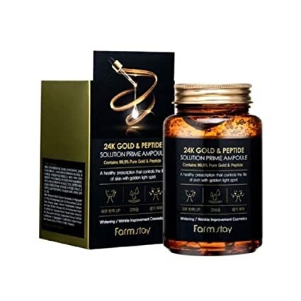 

Farm Stay, 24K Gold&Peptide Solution Prime Ampoule, Антивозрастная ампула для лица, 250 мл