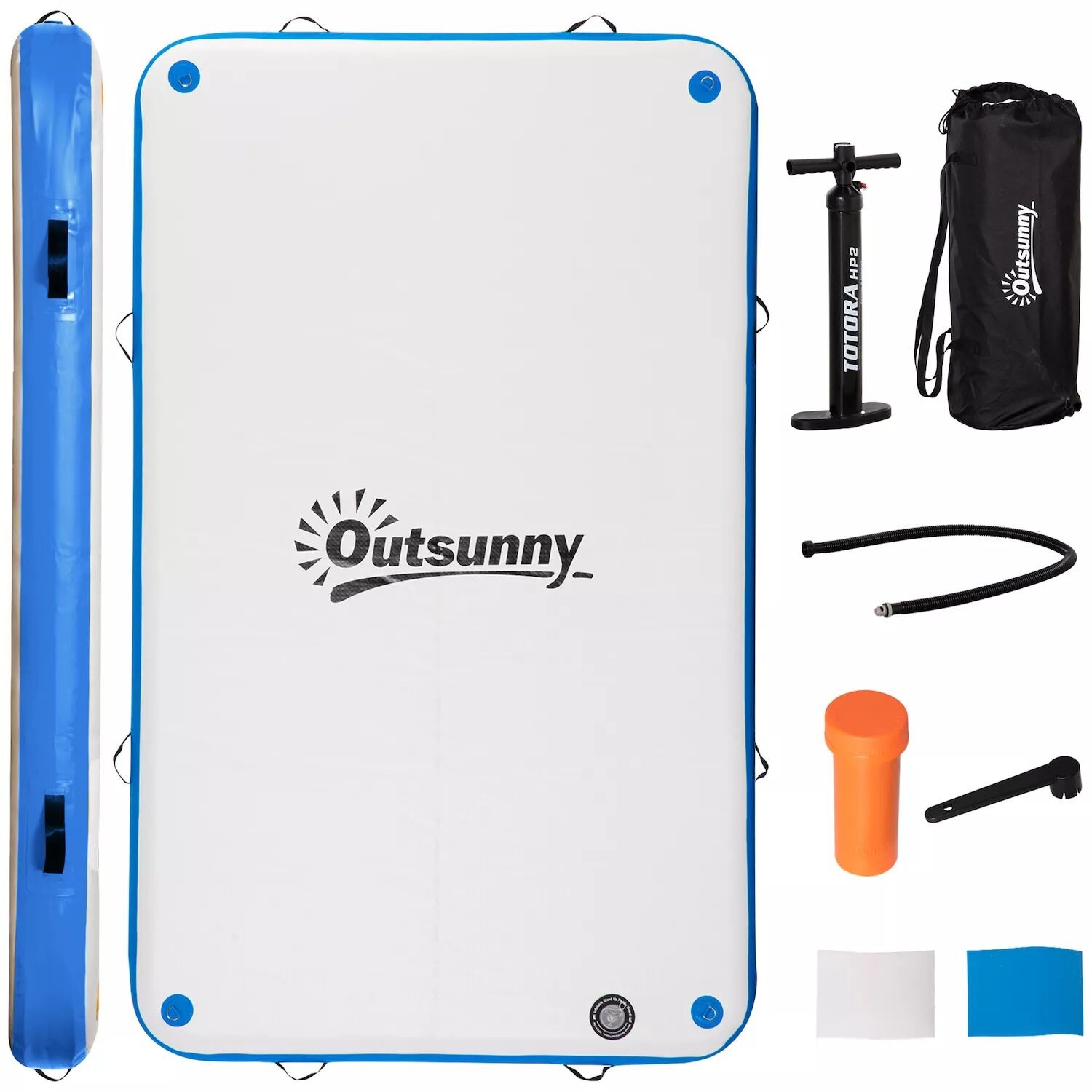 

Outsunny Водная надувная плавучая док-станция Надувная платформа-остров Большой плавающий коврик с воздушным насосом и рюкзаком для бассейна, пляжа, океана, белого цвета Outsunny