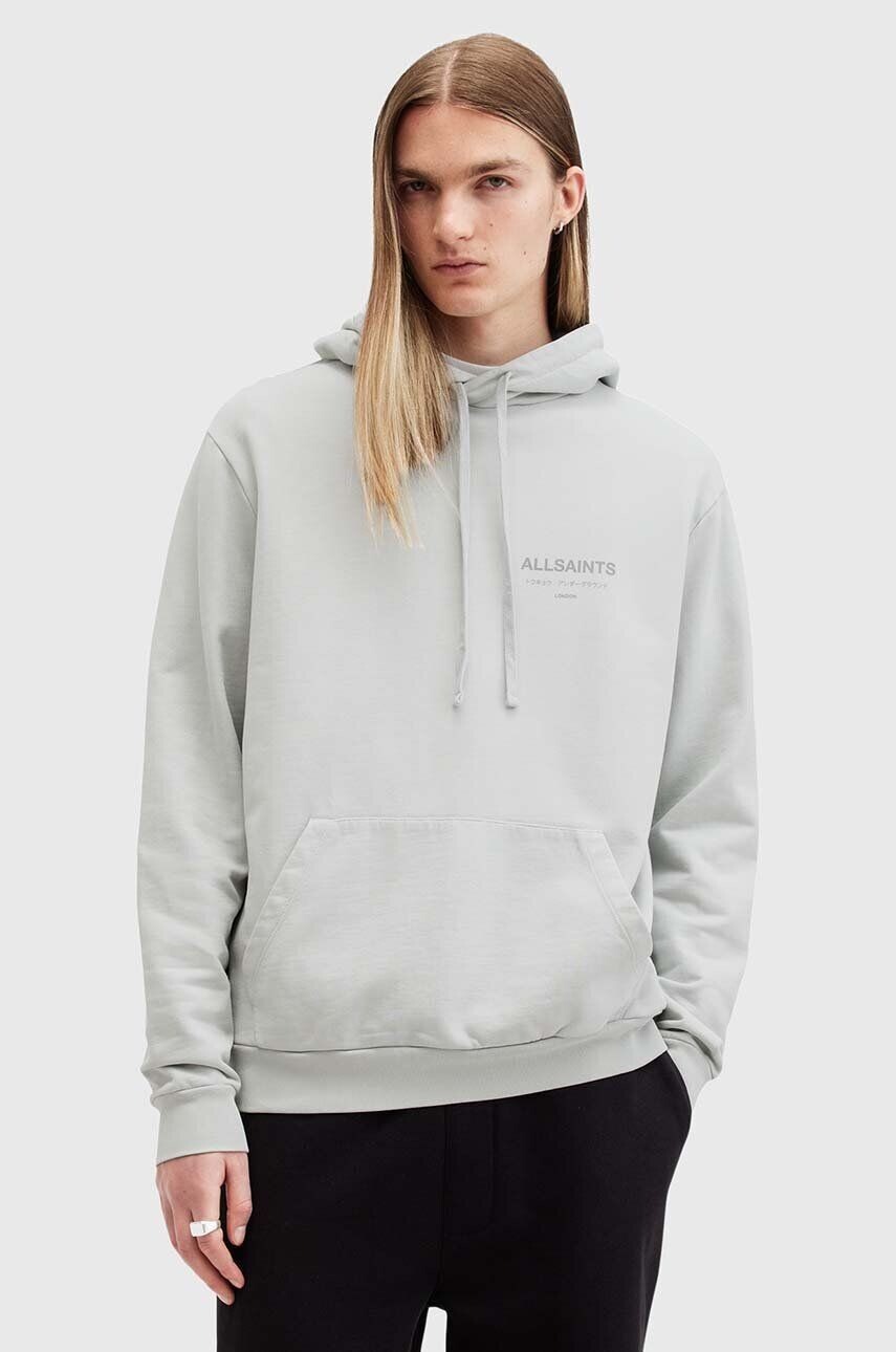 

Толстовка AllSaints UNDERGROUND из хлопка, серый