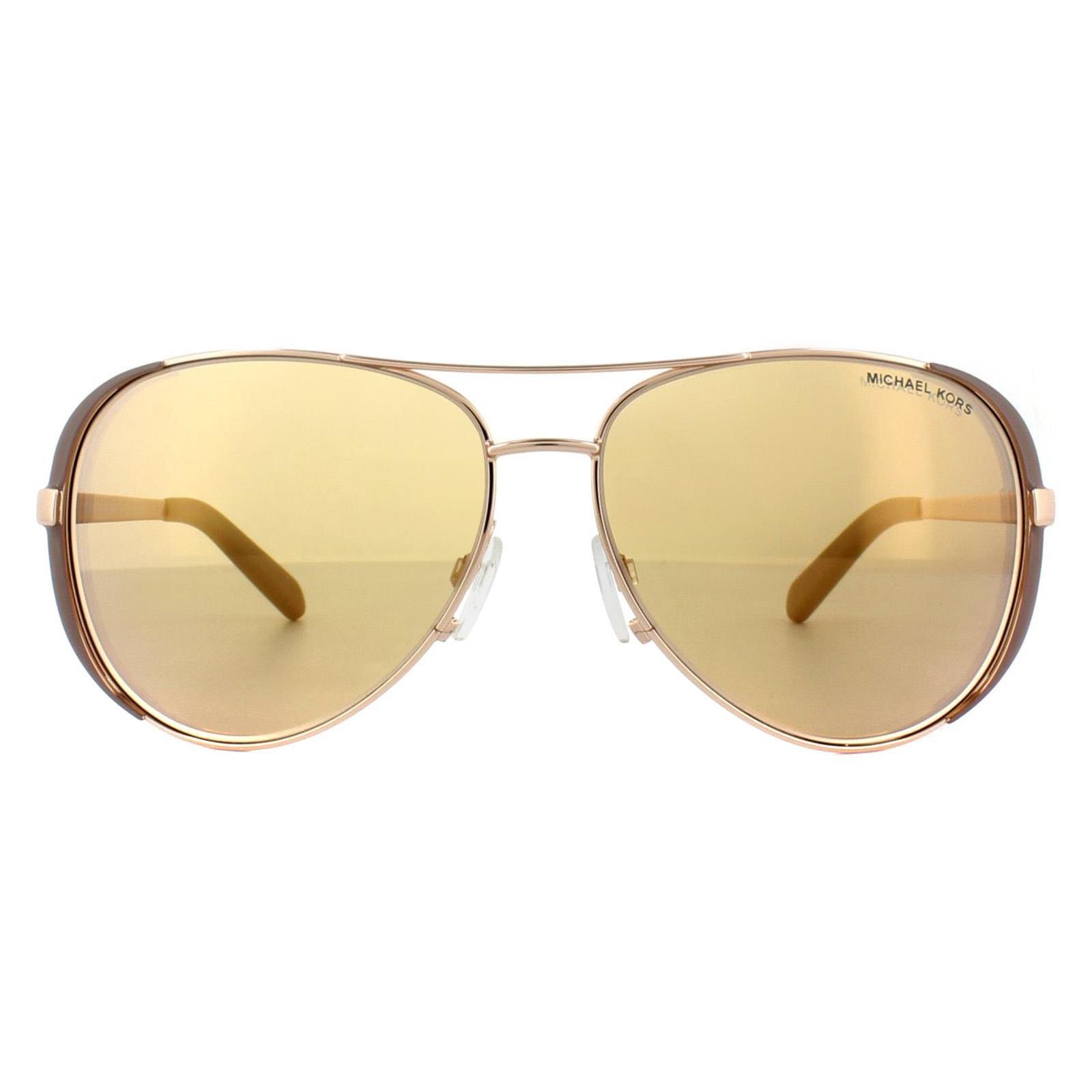 Солнцезащитные очки-авиаторы из полированного розового золота с зеркалом из розового золота Michael Kors, золото ring rose polished