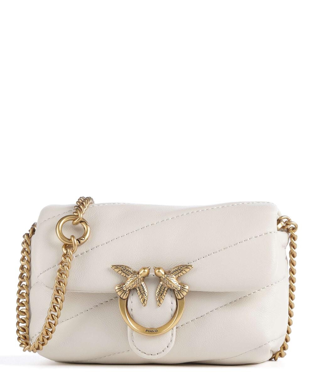 

Сумка через плечо Love Puff Micro из овчины Pinko, белый