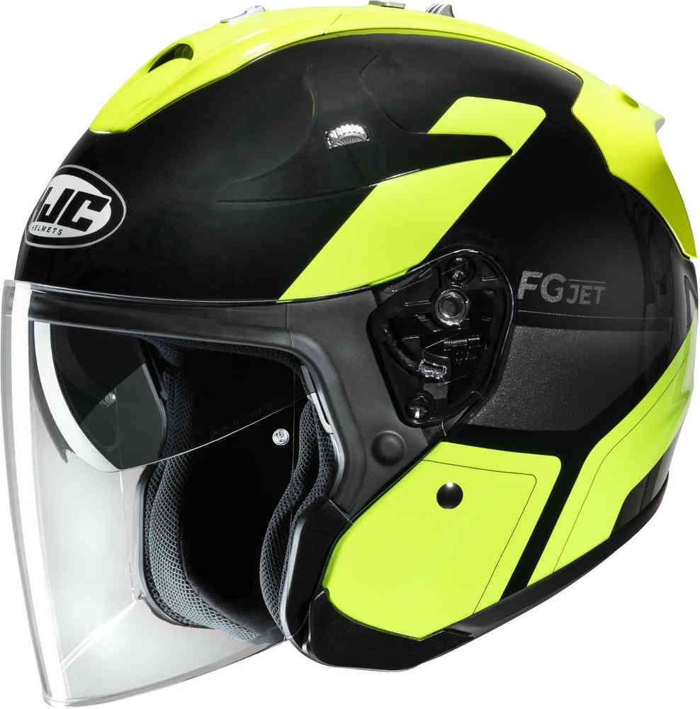 FG-Jet Epen Реактивный шлем HJC, черный желтый