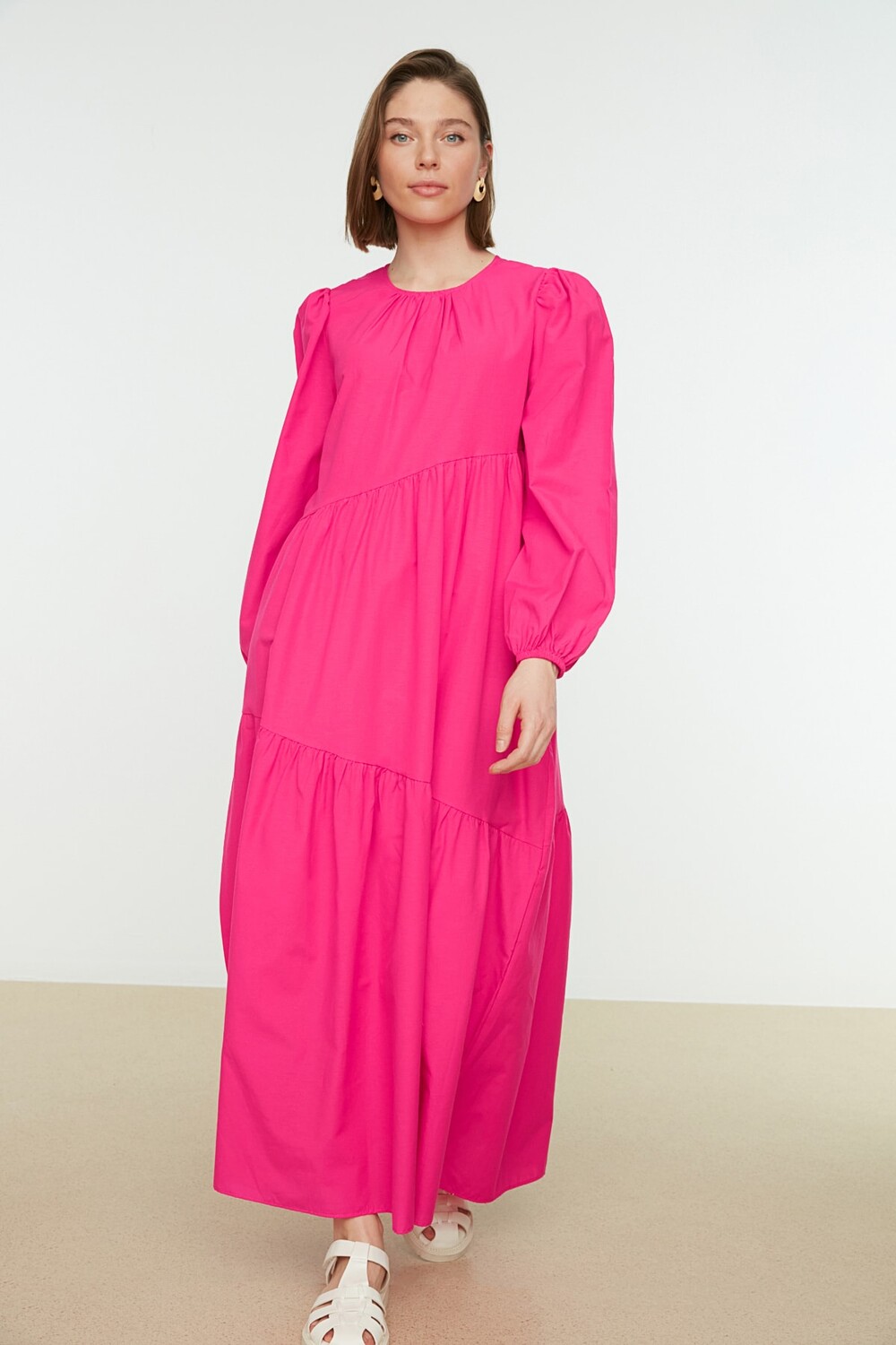 

Платье - Розовый - А-силуэт Trendyol Modest, розовый