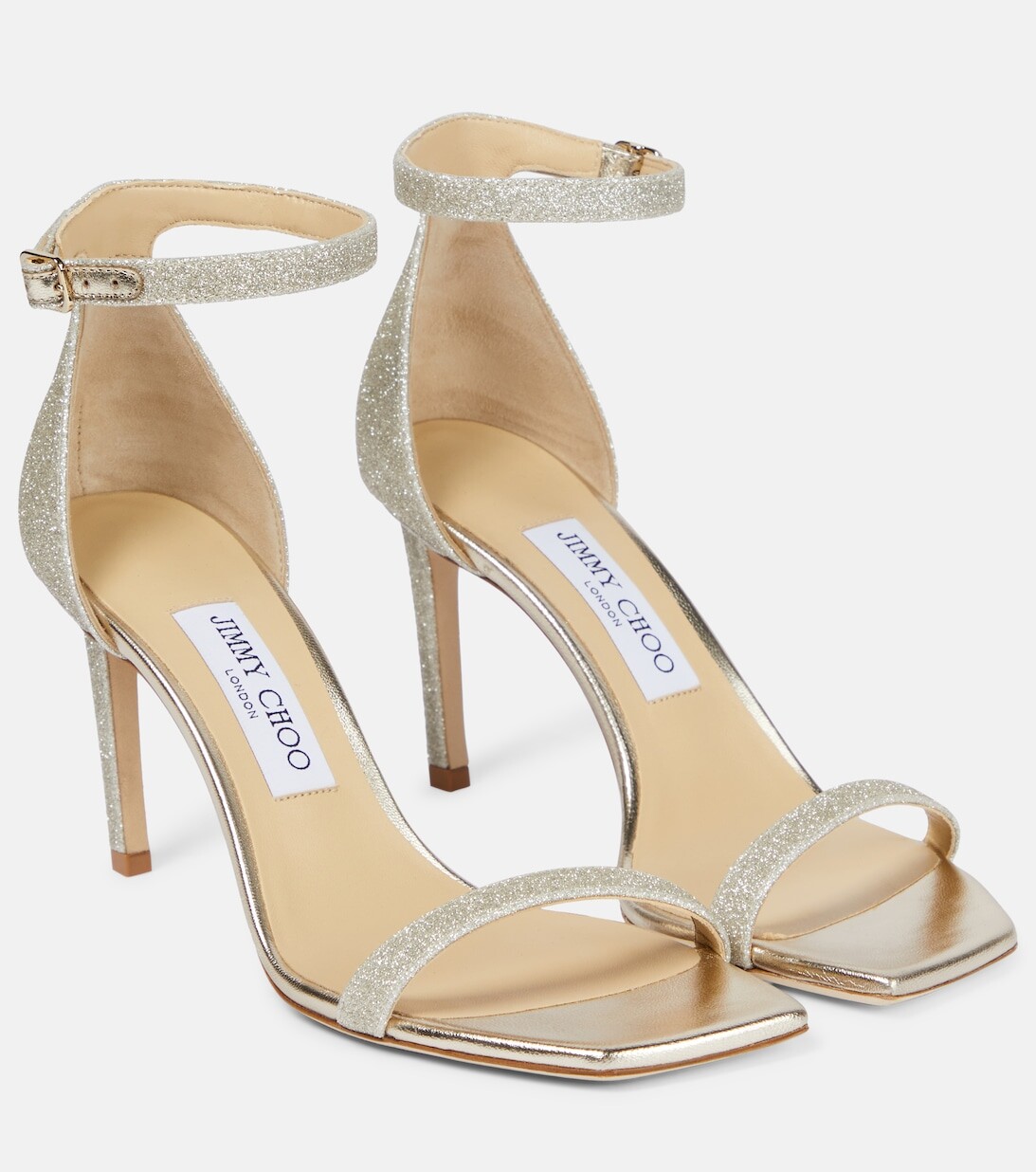

Декорированные босоножки Alva 85 с блестками Jimmy Choo, серебряный