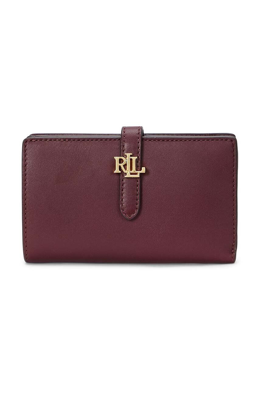 

Кожаный кошелек Lauren Ralph Lauren, гранатовый