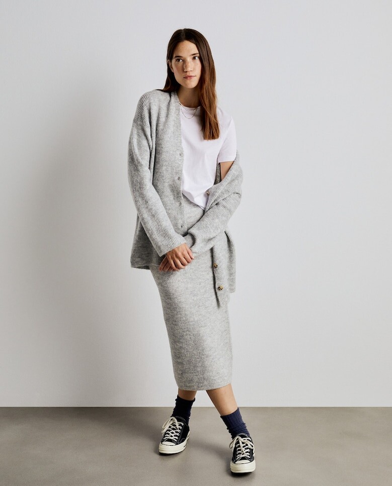 

Женский длинный жакет английской вязки Easy Wear, серый