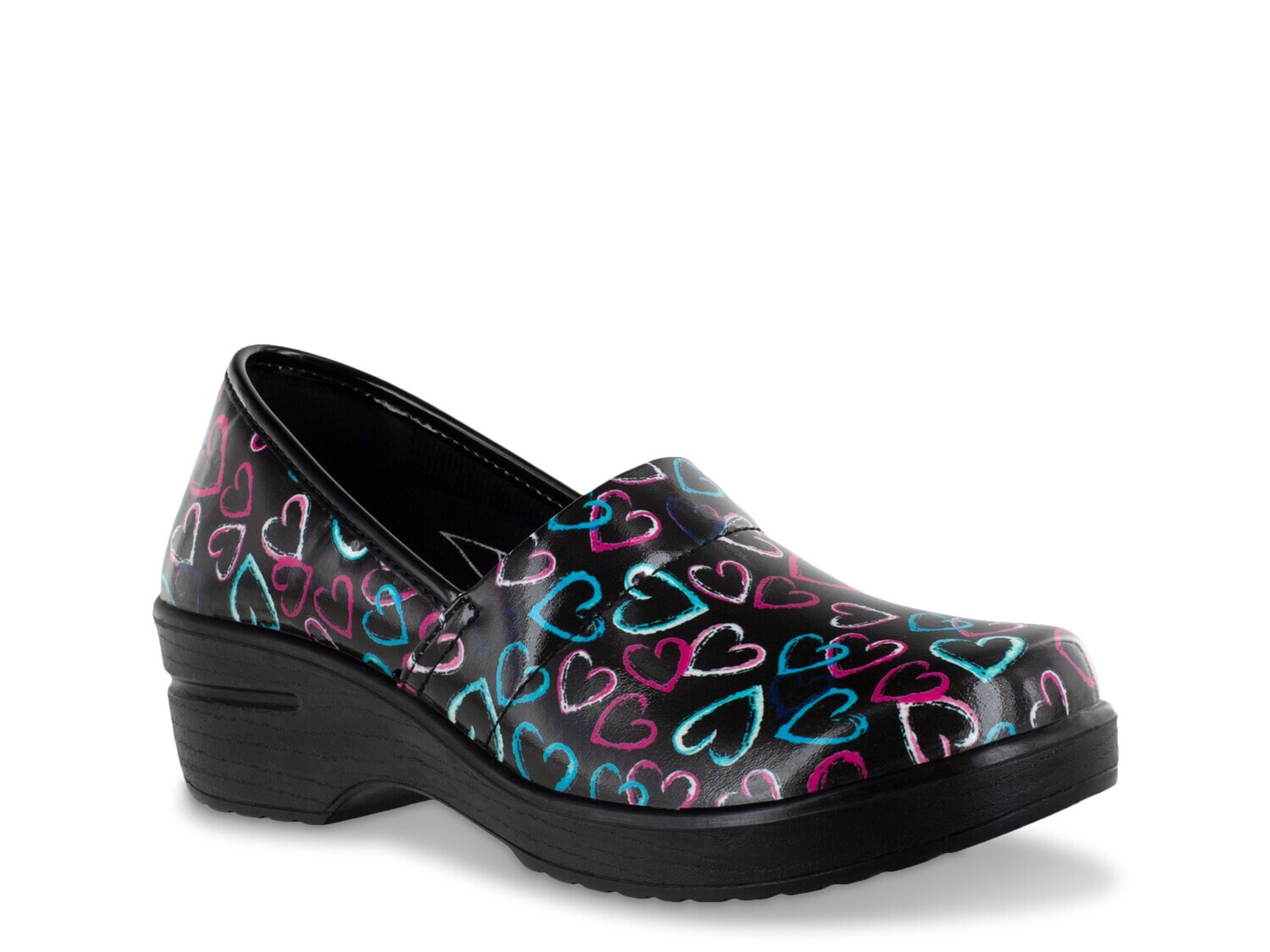 Слипоны Easy Works by Easy Street Laurie, black / multicolor hearts