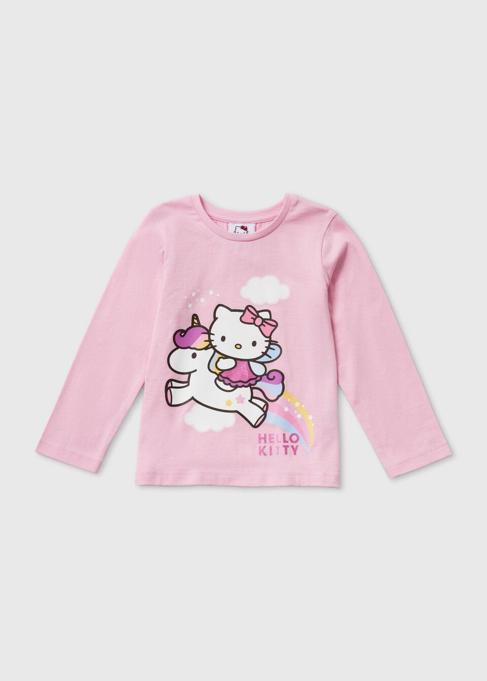 

Детская розовая футболка с длинными рукавами и принтом Hello Kitty (12 мес.–6 лет), розовый