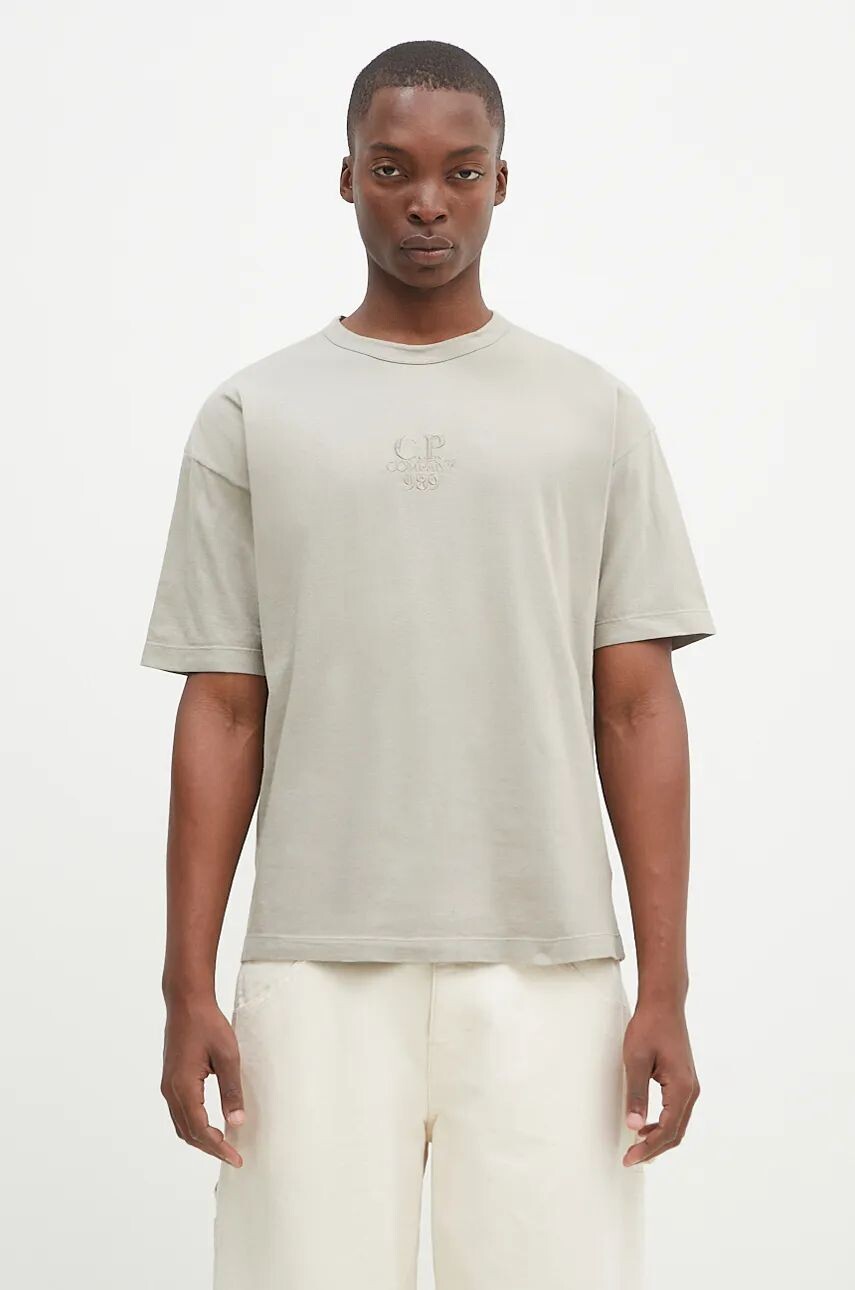 

C.P. Company Фирменная хлопковая футболка 20/1 Jersey Boxy Logo, бежевый