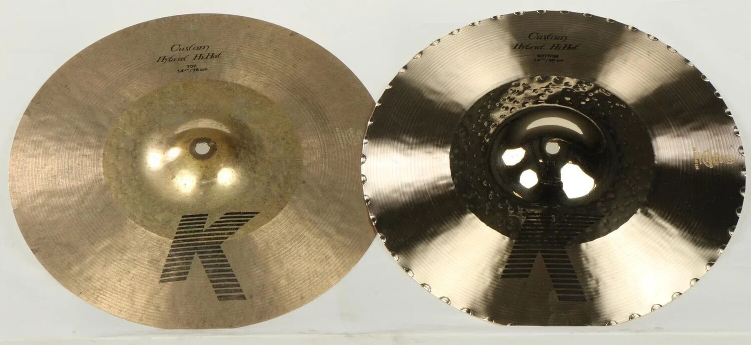 

14,25-дюймовые гибридные тарелки хай-хэта Zildjian K Custom б/у