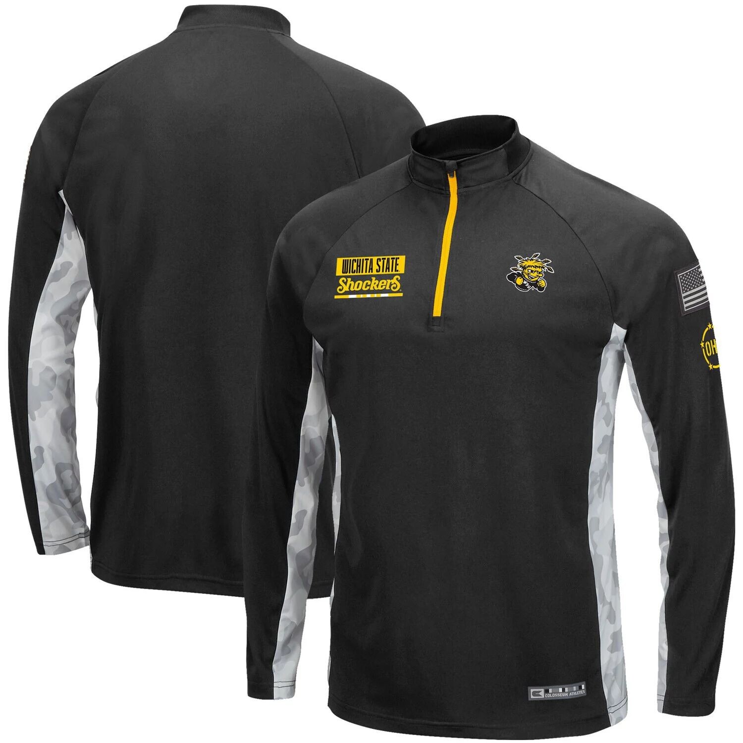 

Мужские черные шокеры Wichita State Shockers Operation Hat Trick Military Appreciation Snow Cruise реглан с молнией на четверть Colosseum, Черный