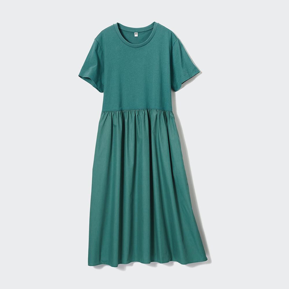 

Женское платье Uniqlo расклешенное, зеленый