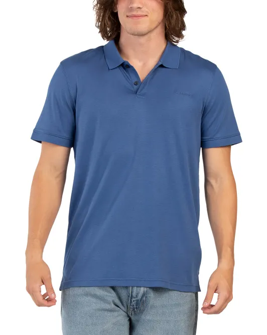 

Однотонное жидкое поло с короткими рукавами Calvin Klein, цвет True Navy