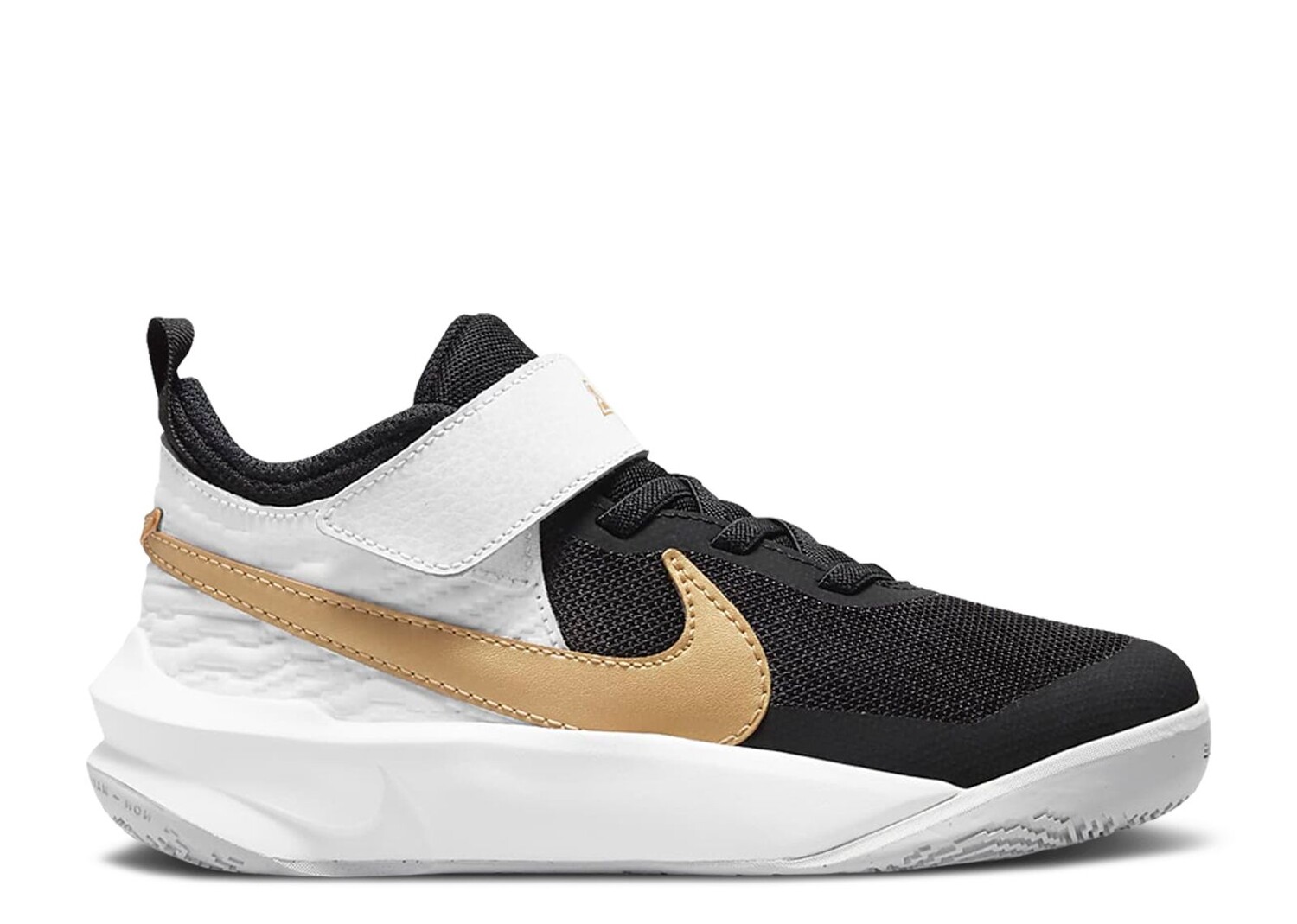 

Кроссовки Nike Team Hustle D10 Ps 'Black White Metallic Gold', черный