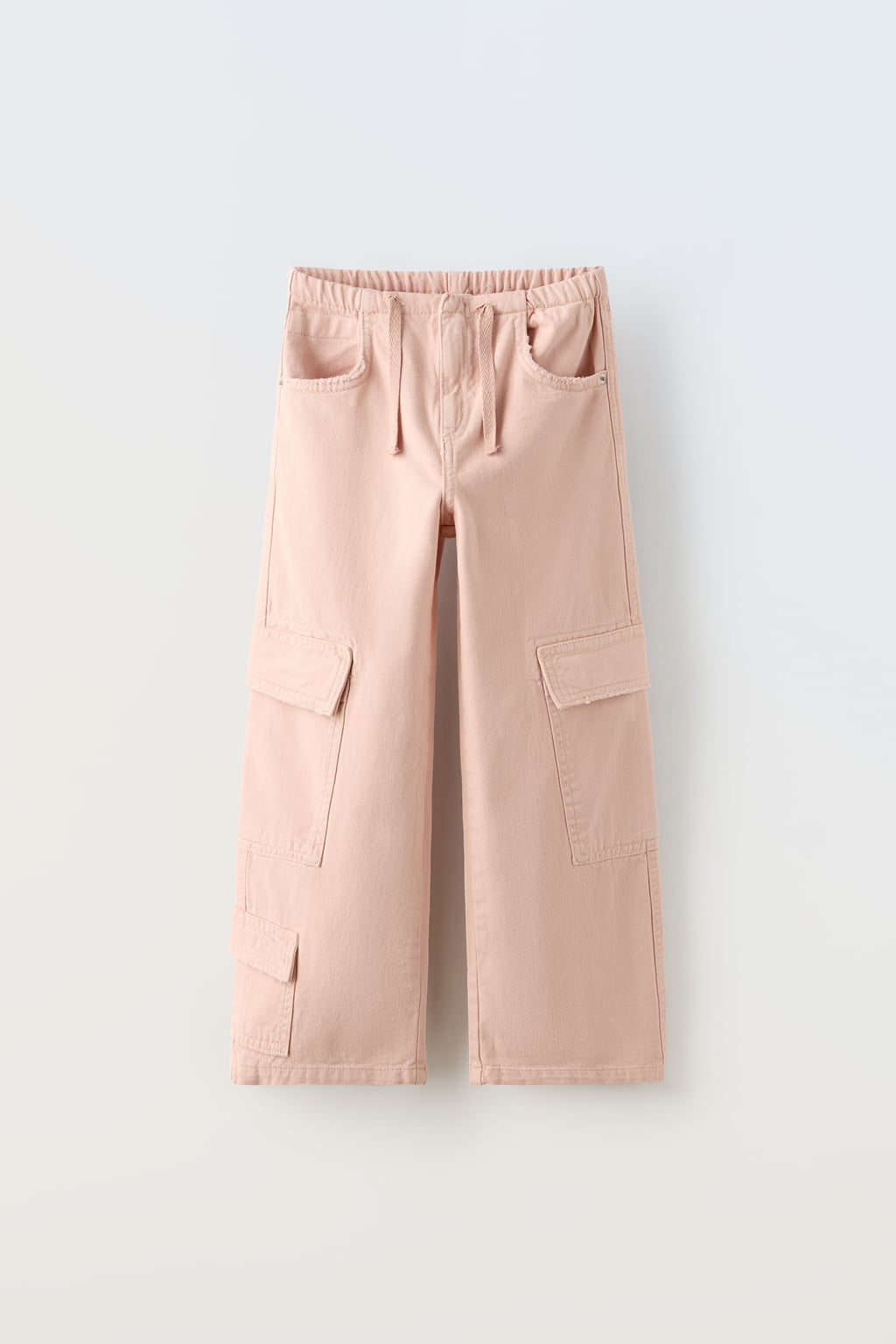 цена Широкие джинсы-карго ZARA, розовый