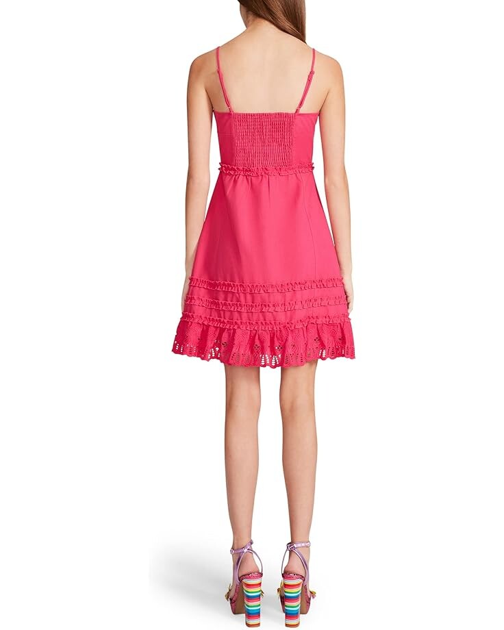 

Платье Betsey Johnson Snap Front Cotton Canvas Slip Dress, розовый