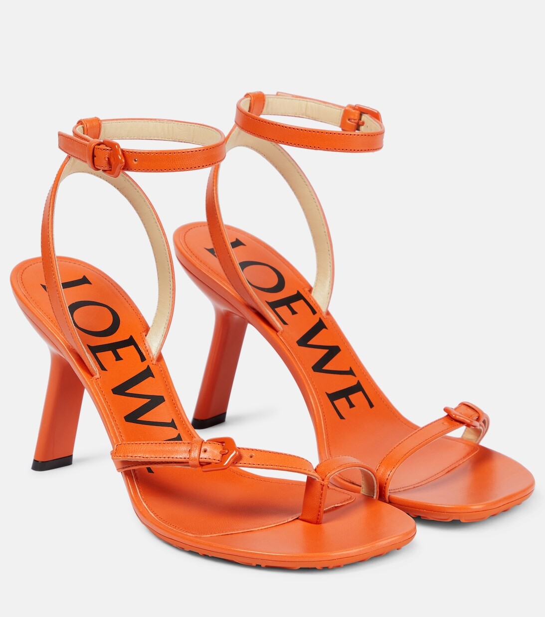 

Кожаные сандалии Paula's Ibiza Petal 90 Loewe, оранжевый