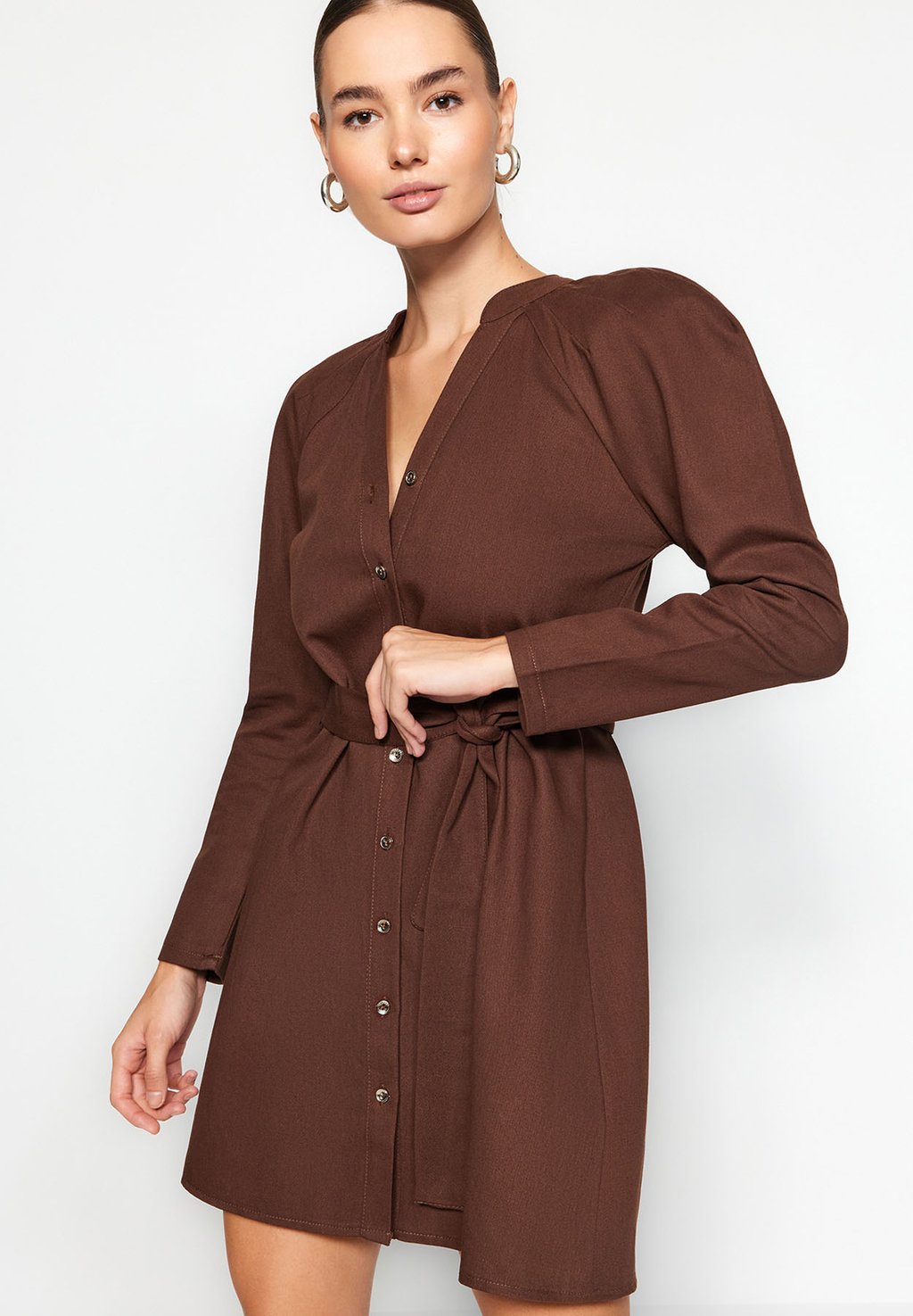 Платье-блузка Trendyol, цвет brown платье блузка trendyol modest цвет brown