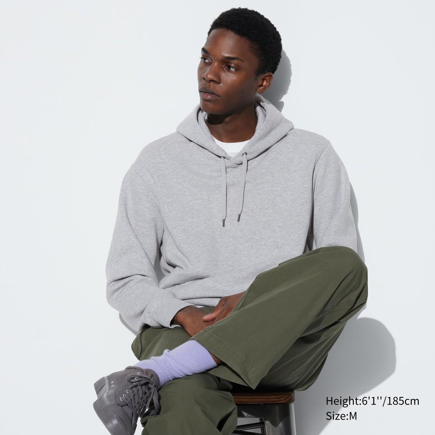 

Толстовка Uniqlo с капюшоном, серый