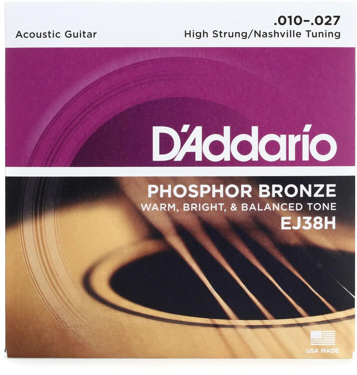 

Струны D'Addario EJ38H для высокострунной акустической гитары из фосфористой бронзы - .010-.027 Nashville