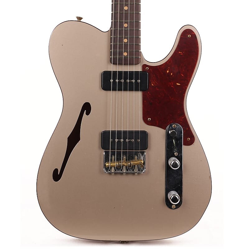 

Электрогитара Fender Custom Shop Michigan Mahogany P-90 Telecaster Thinline Faded Aged Shoreline Gold
