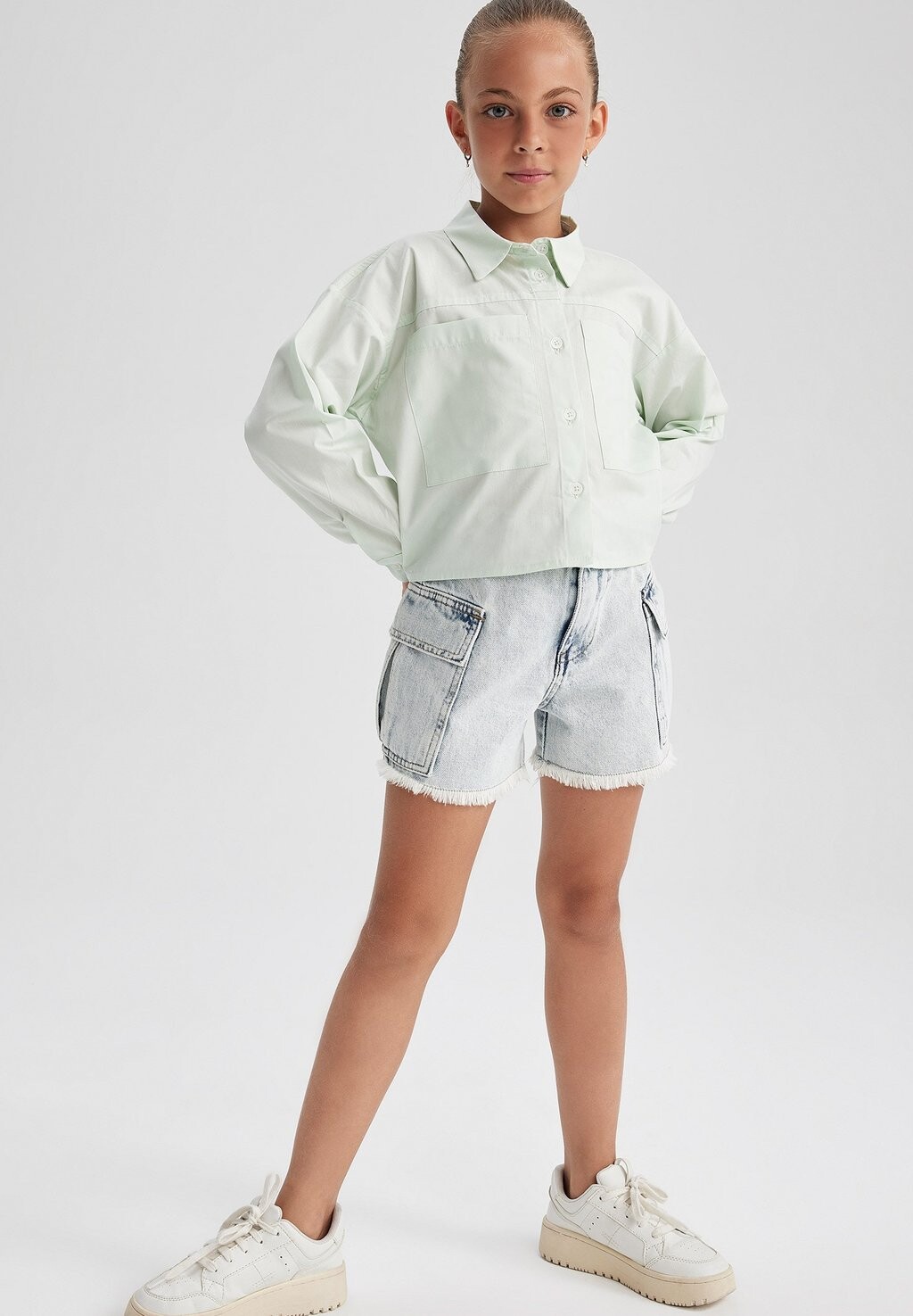 

Рубашка Regular Fit DeFacto, бирюзовый