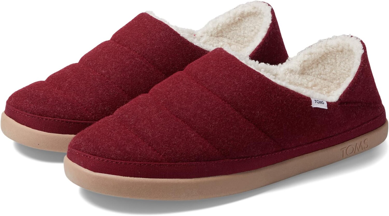 цена Тапочки Ezra TOMS, цвет Rhubarb Red Mélange Felt