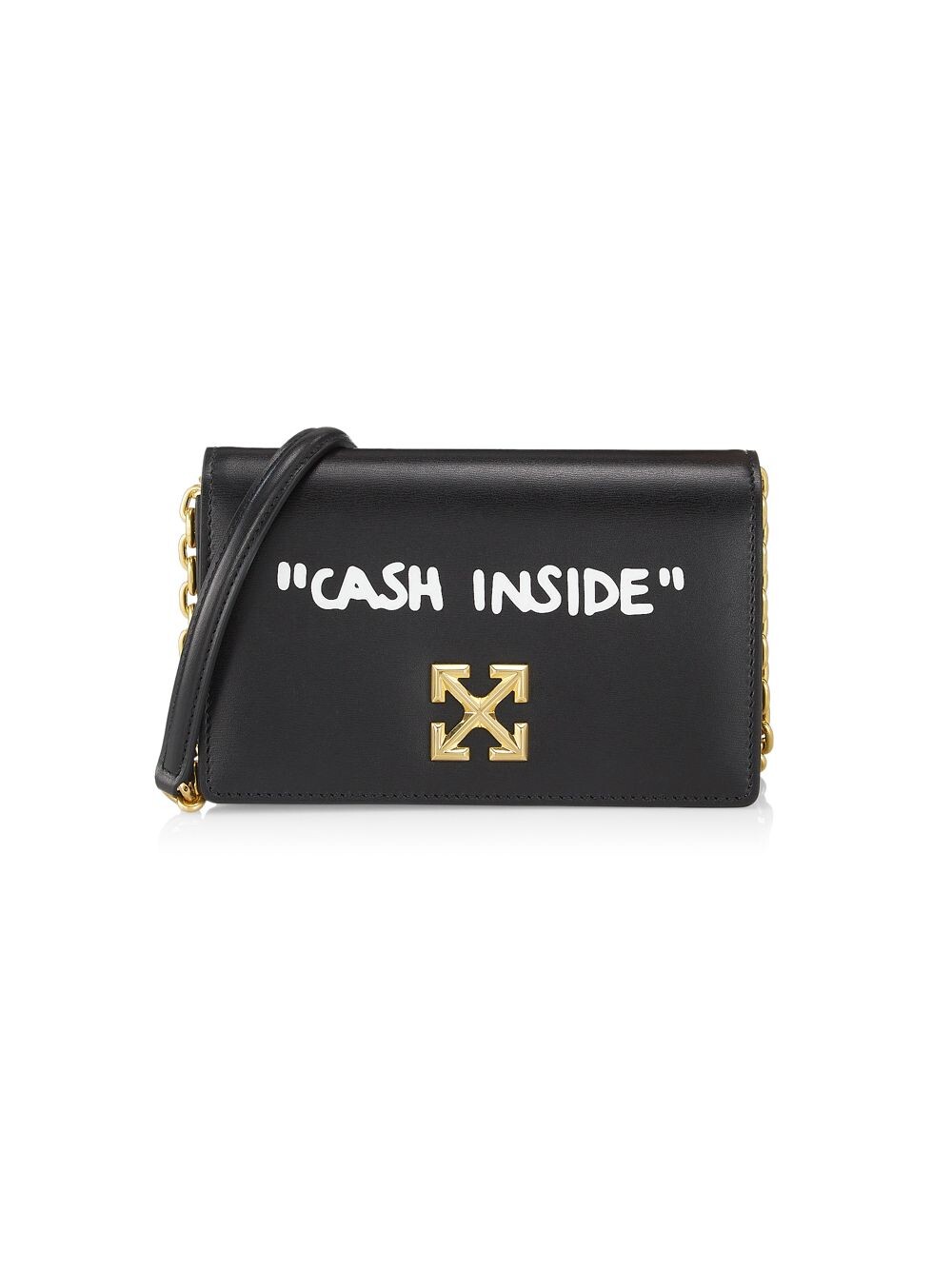 

Кожаная сумка через плечо Jitney 0.5 Cash Inside Off-White, черный