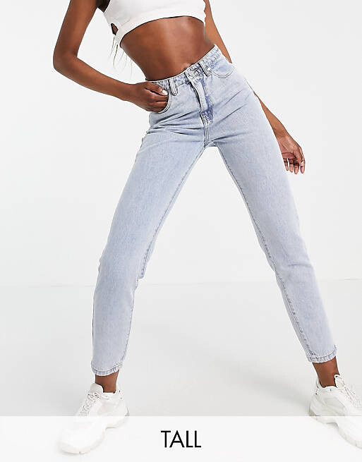 

Синие джинсовые джинсы Mom с завышенной талией Missguided Tall - MBLUE