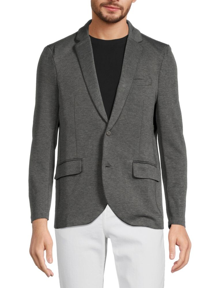 

Однобортный пиджак с меланжевым узором Kenneth Cole, черный