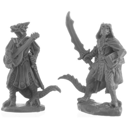 

Миниатюра Reaper Bones Black: Dragonfolk Bard & Thief