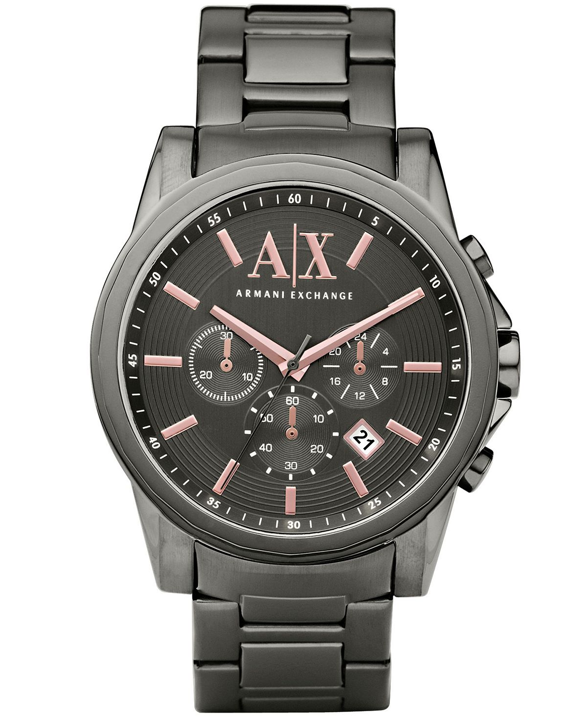 Мужские часы с хронографом, темно-серый браслет из нержавеющей стали, 45 мм Armani Exchange