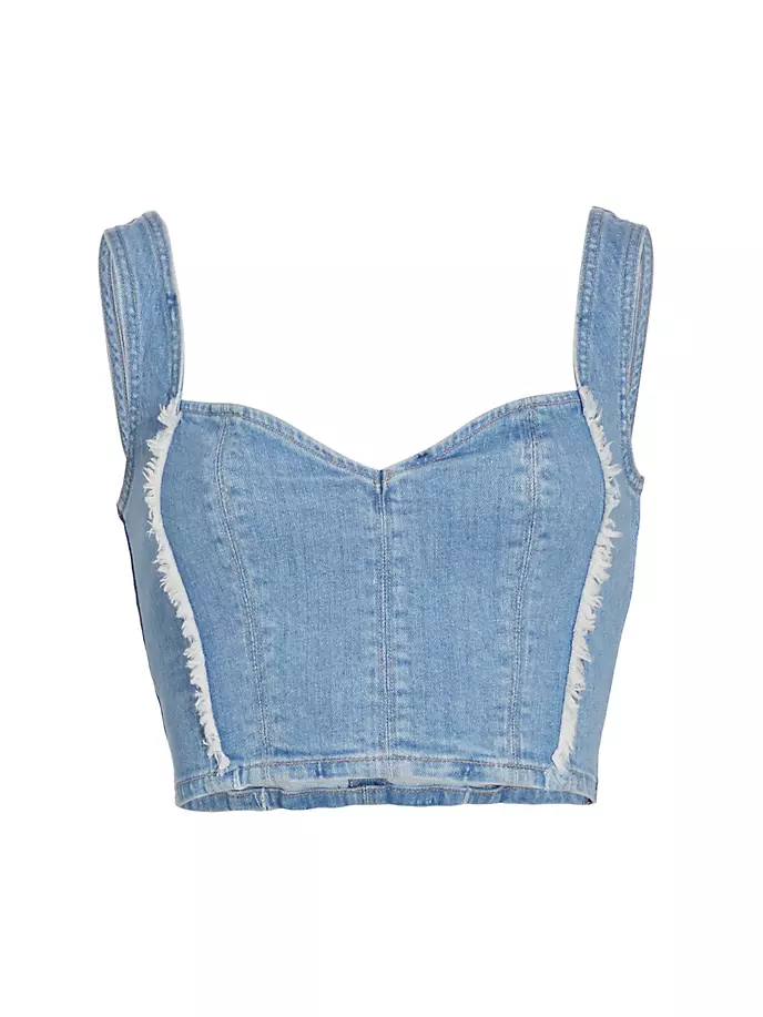 

Укороченный джинсовый корсетный топ Mila Stretch Le Jean, цвет sweet summer