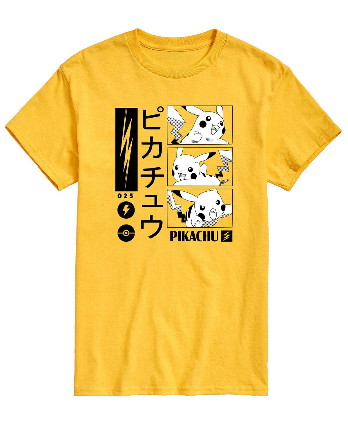 Мужская футболка с рисунком Pokemon Kanji Pika AIRWAVES мужская футболка с длинным рукавом pokemon pika pika pika airwaves черный