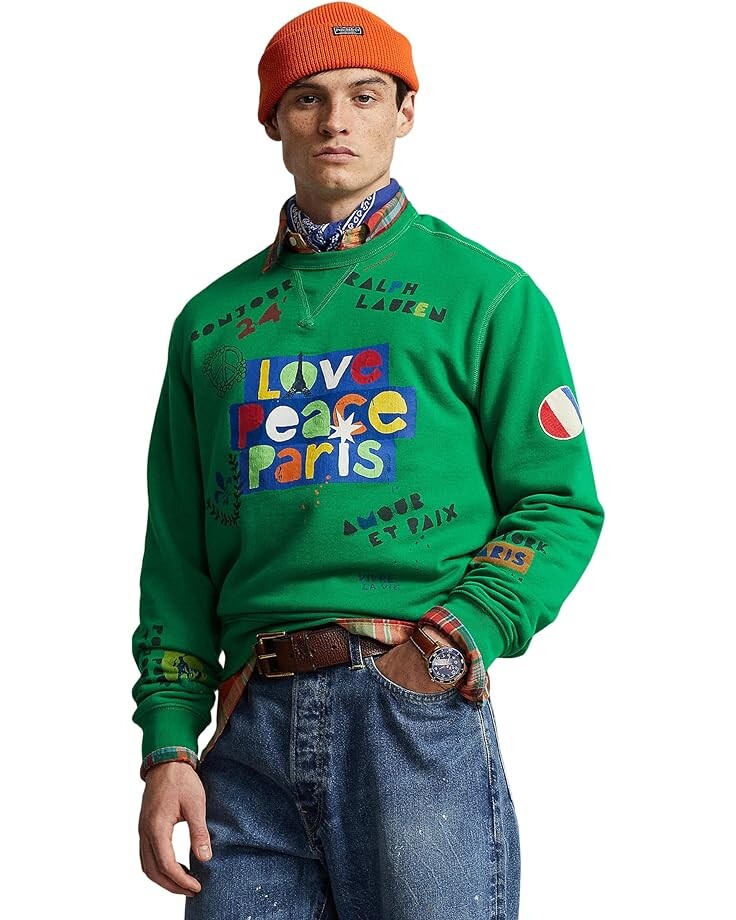 

Толстовка Polo Ralph Lauren Love Peace Paris, зеленый