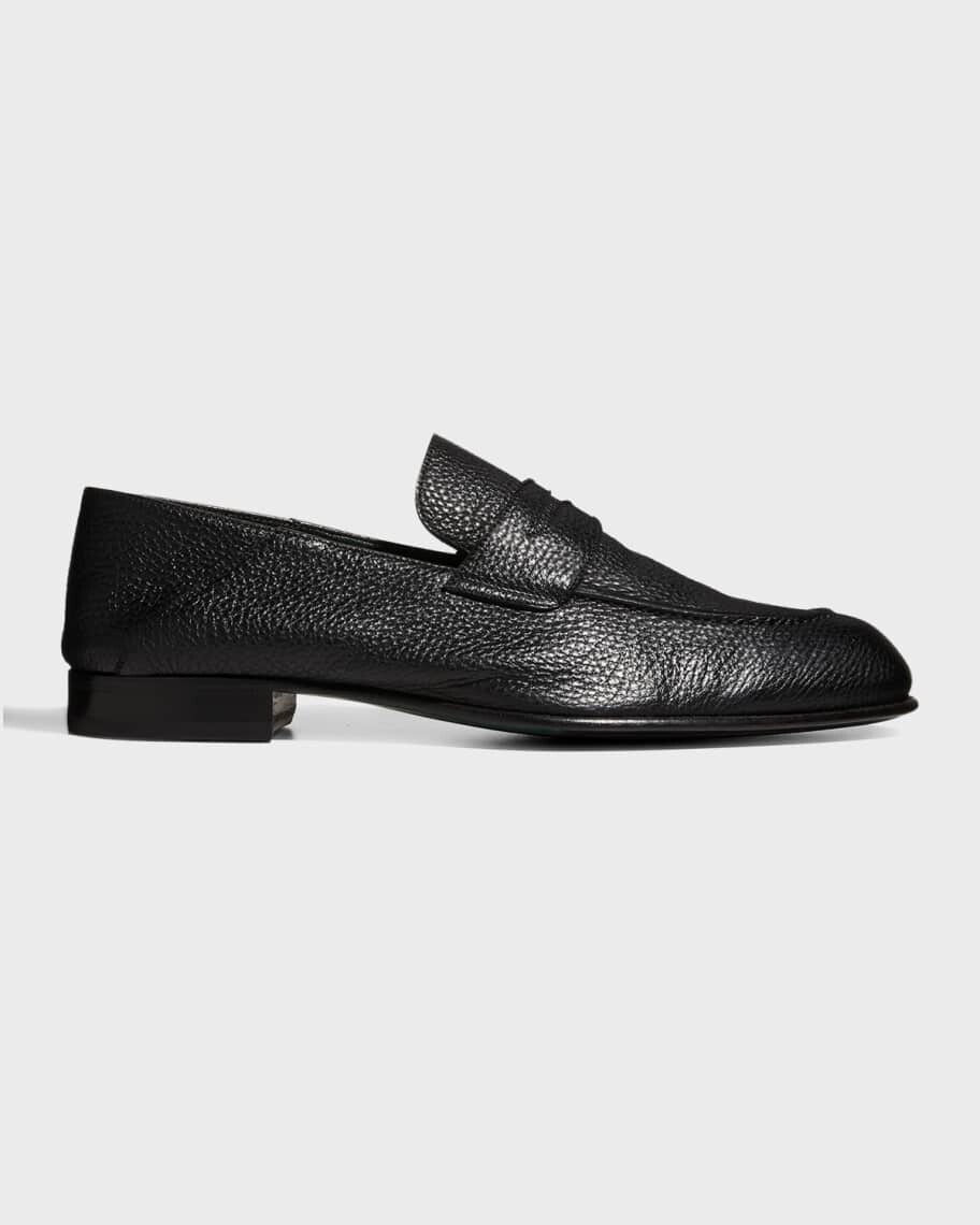 

Мужские кожаные пенни-лоферы с миндалевидным носком Brioni