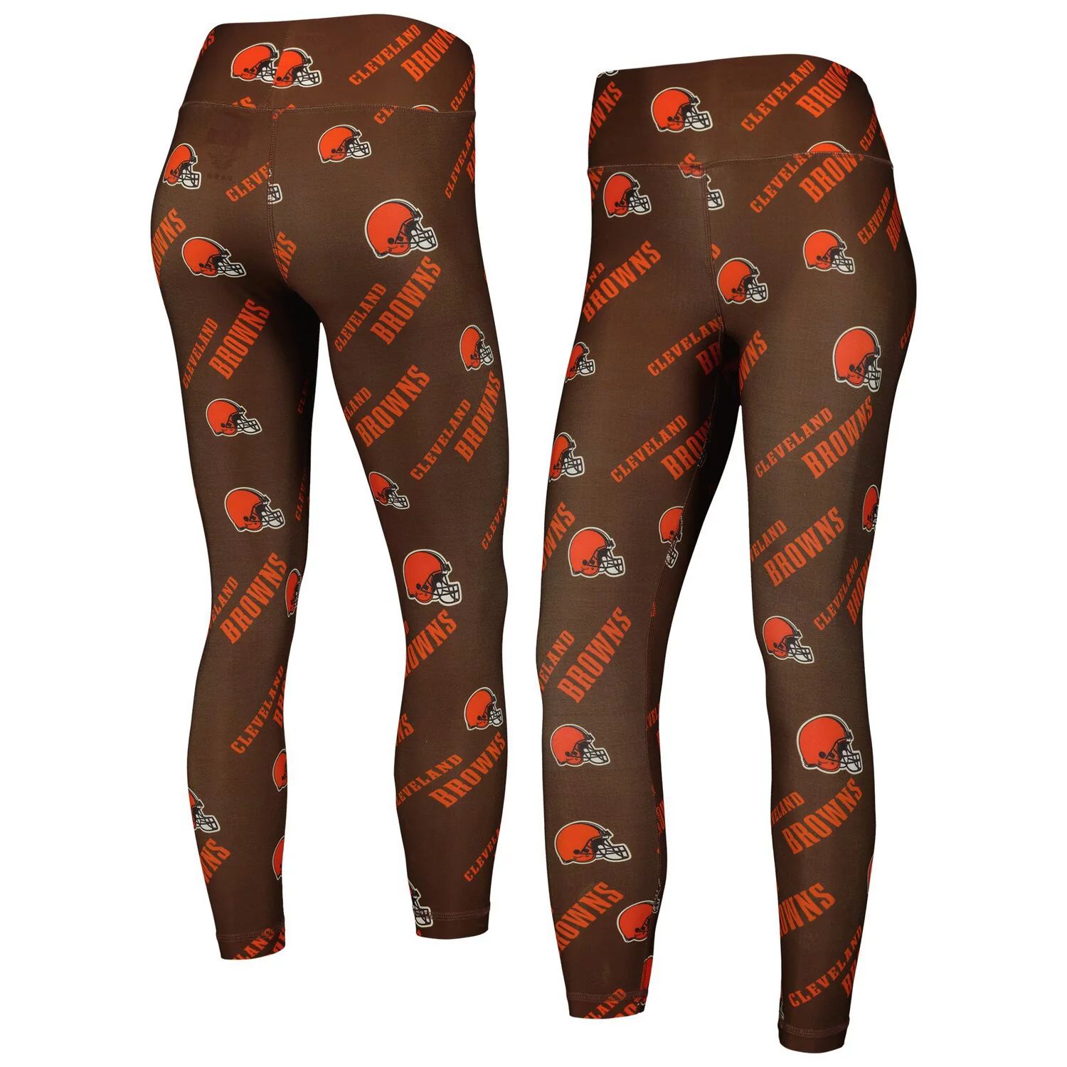 Женские спортивные коричневые леггинсы Concepts Cleveland Browns с принтом по всей поверхности
