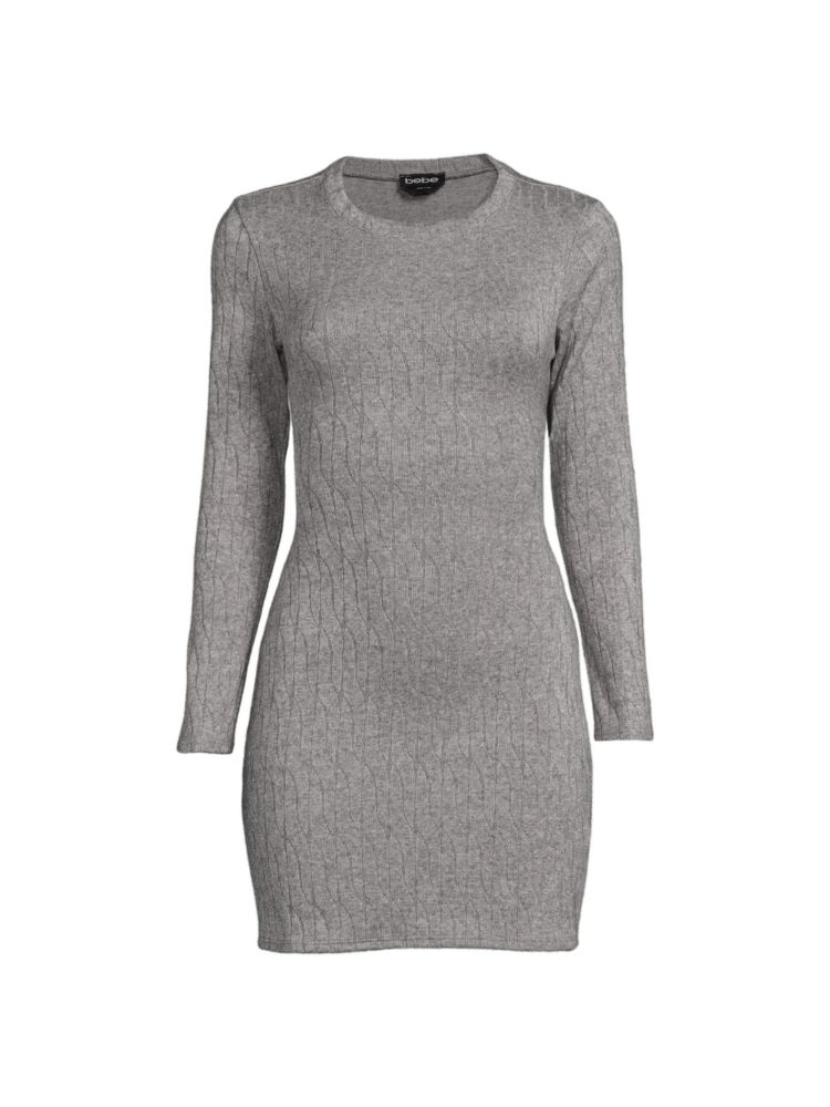 Мини-платье-свитер с поясом Bebe, серый