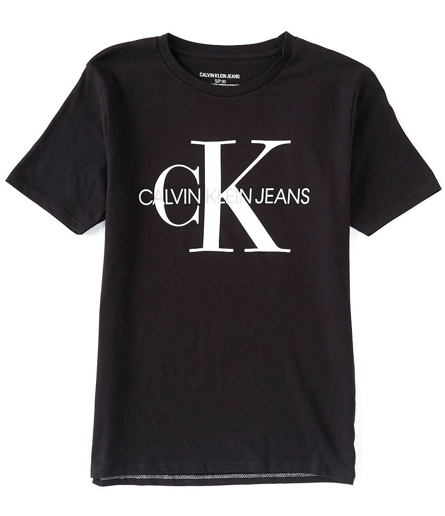 

Футболка с короткими рукавами и логотипом Calvin Klein Big Boys 8–20, черный