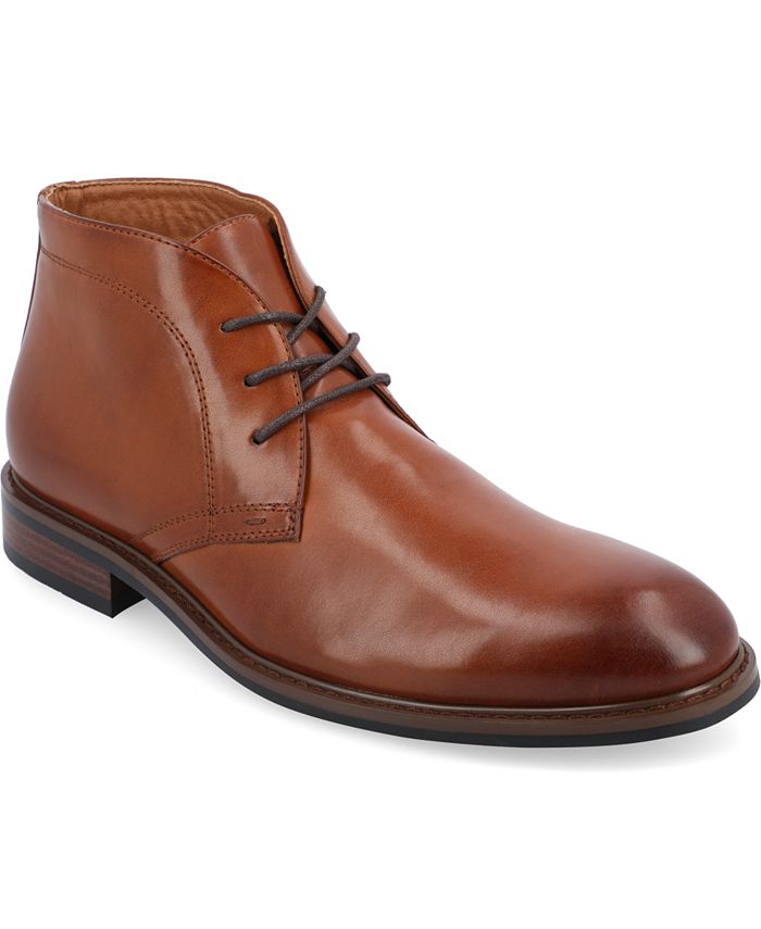 Мужские ботинки чукка Linus Tru Comfort из пеноматериала с простым носком и шнуровкой Vance Co., цвет Cognac
