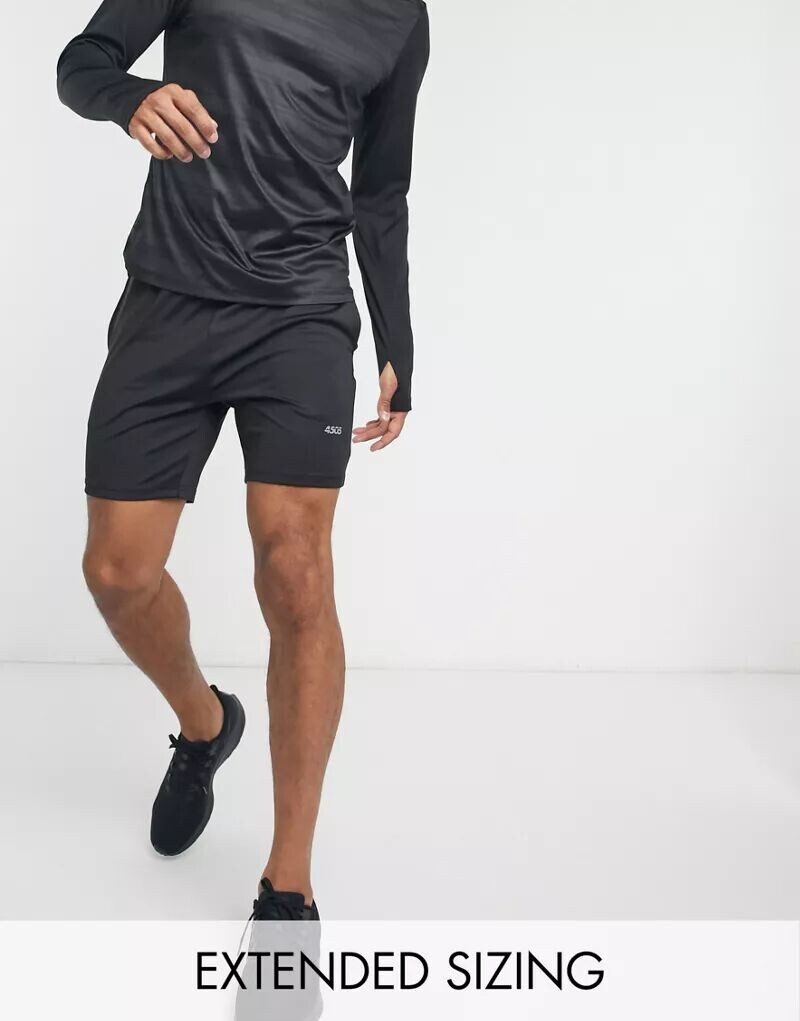 

Черные узкие спортивные шорты с логотипом ASOS Quick Dry