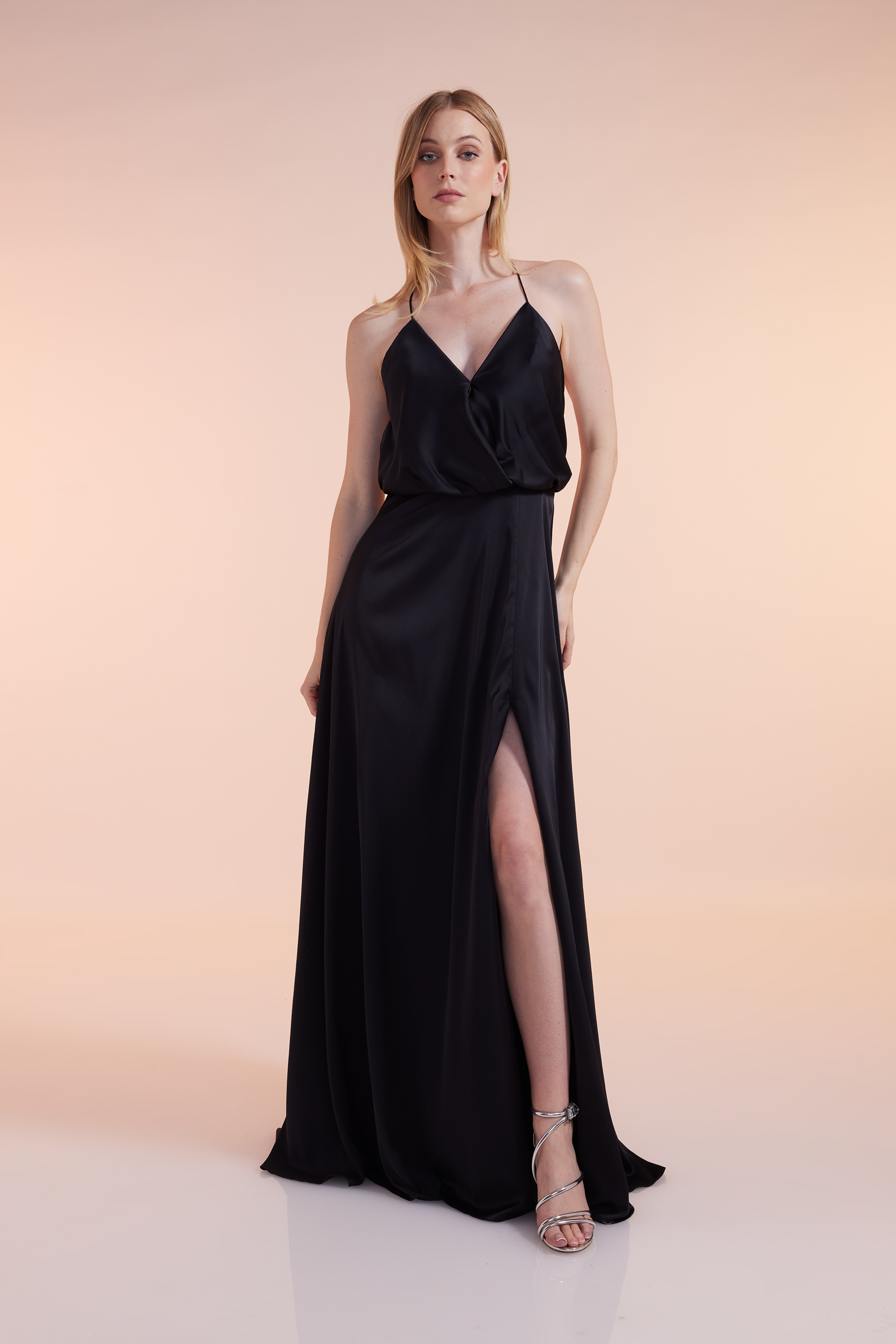 Платье Unique Luxe Slip Dress, черный