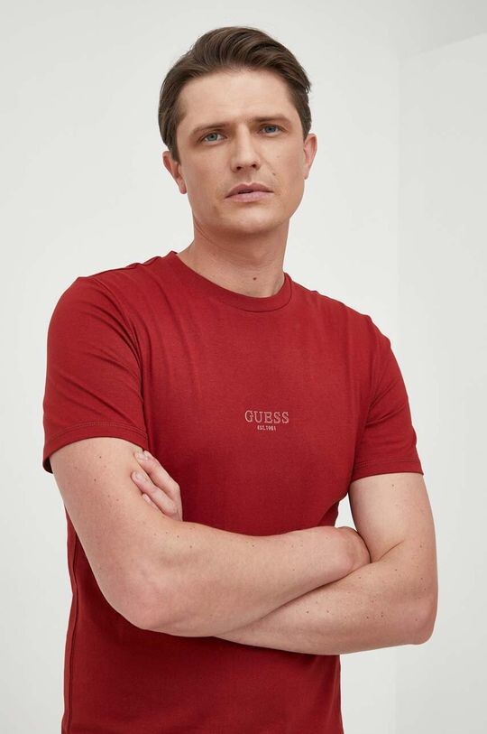

Футболка из хлопка Guess, бордовый, Красный